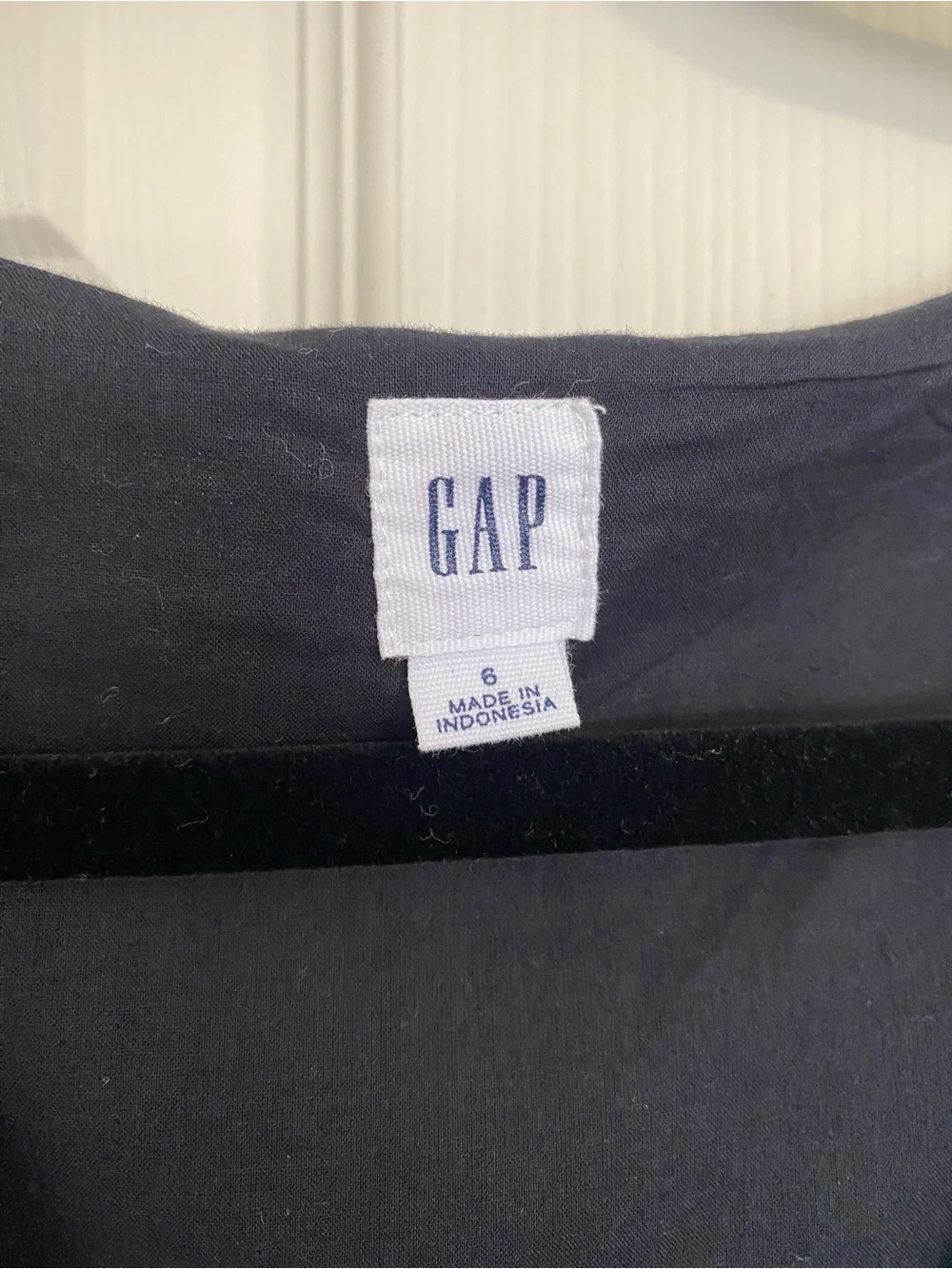 GAP Linen Cotton Striped Midi Dress Size 6 Button Front Pockets Black